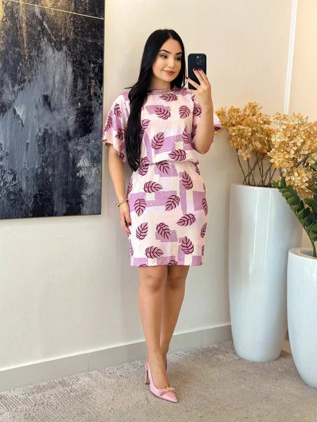 Vestido Crepinho | Manga Flare