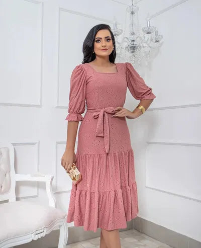Vestido Midi Laço Três Marias - [Promoção Exclusiva Outono/Inverno]