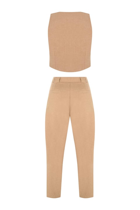 Conjunto Brita – Colete Elegante + Calça de Linho
