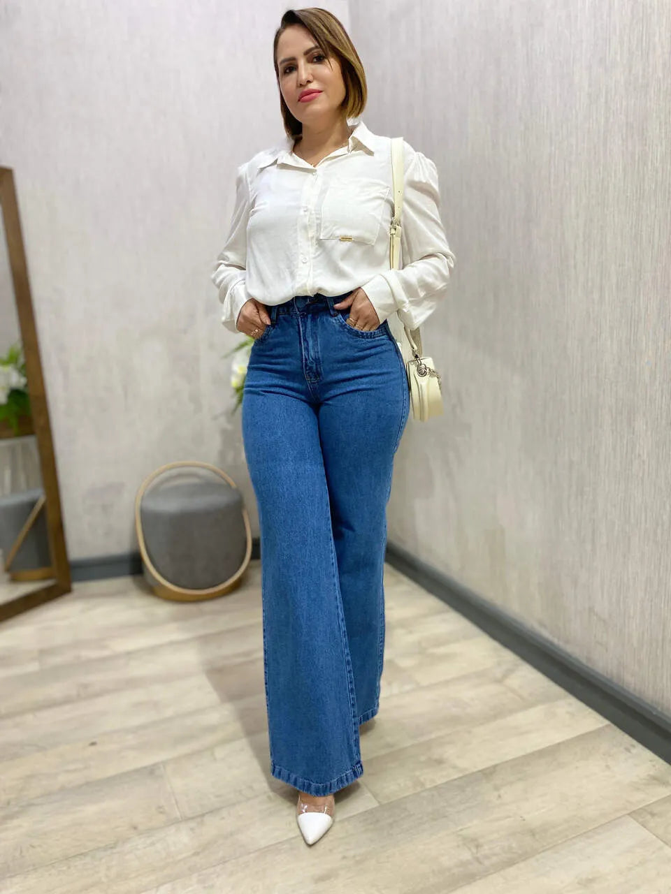 Calça Jeans wide